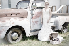 Love this fun vintage bridal with truck!